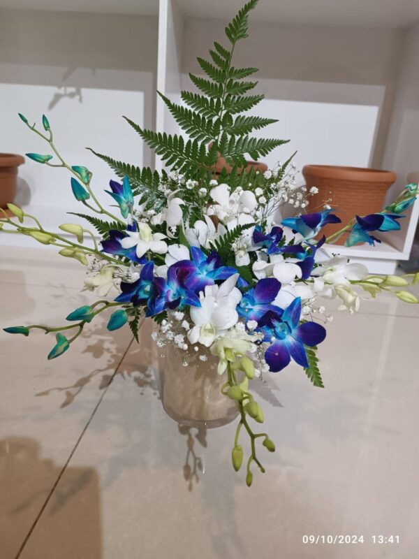 10flowers orchid blue &glass