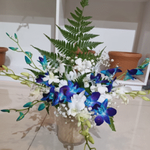 10flowers orchid blue &glass